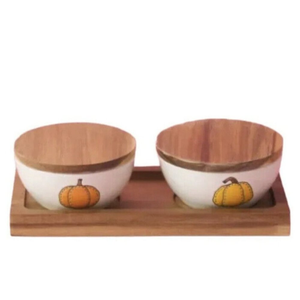 New Rae Dunn Set of 2 Pinch Bowls Harvest Blessed Gift Set New Home Fall Gift